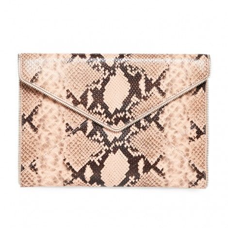 Python embossed leather ladies envelope purses and handbags 