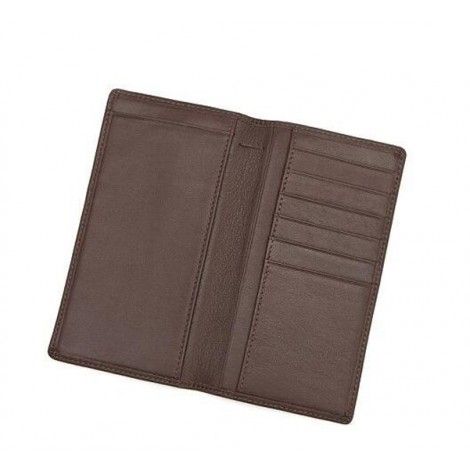 Fashion men's leather clutch wallet travel checkbook wallet for business man