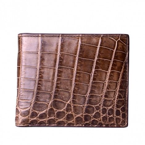 Luxury good quality alligator leather bi-fold wallet 100% real crocodile leather wallet 