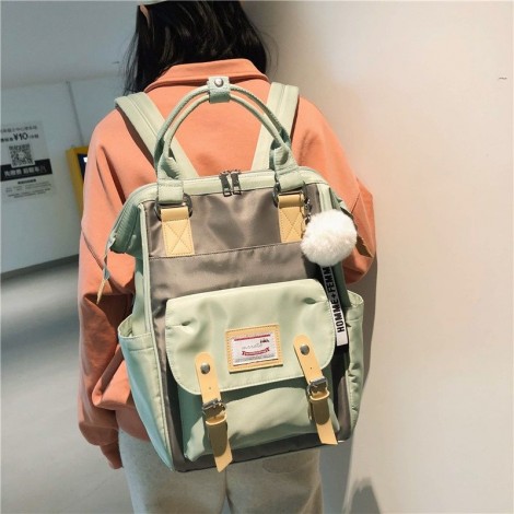 Ins super fire 2019 large capacity backpack female Korean version college style high school student's all-around chic schoolbag female

