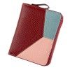 New short wallet women's Patchwork Leather Wallet lychee pattern short wallet multi-functional zipper bag
