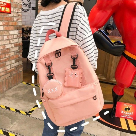 South Korean version of INS fashion backpack for women leisure and all-around student BAG canvas personalized Computer Backpack Travel Bag
