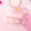 2346 girl's heart three dimensional cartoon transparent pencil bag simple girl student's pencil bag PVC large capacity pencil bag