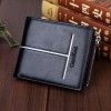 New men's wallet European and American retro men's bag multi-functional fashion wallet horizontal zipper dollar clip a hair substitute