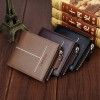 New men's wallet European and American retro men's bag multi-functional fashion wallet horizontal zipper dollar clip a hair substitute