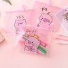 South Korea Stationery small fresh transparent frosted pink pig ring storage bag document bag student stationery bag pen bag