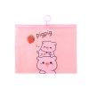 South Korea Stationery small fresh transparent frosted pink pig ring storage bag document bag student stationery bag pen bag