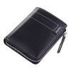 New men's wallet short wallet retro zipper dollar clip men's oil wax leather driver's license