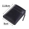 New men's wallet short wallet retro zipper dollar clip men's oil wax leather driver's license