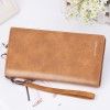 Hengsheng women's Long Wallet button mobile phone bag multi color hand bag frosted leather ultra thin retro Wallet