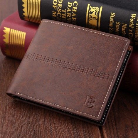 Hengsheng men's wallet short men's wallet retro men's short clip multi card frosted leather one hair substitute