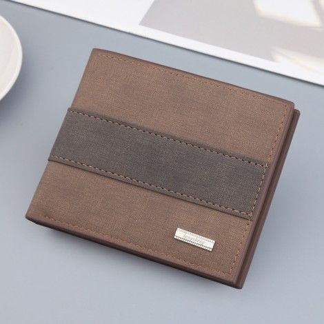 Men's wallet short wallet retro zipper bag horizontal casual matte multi card small wallet factory direct sales