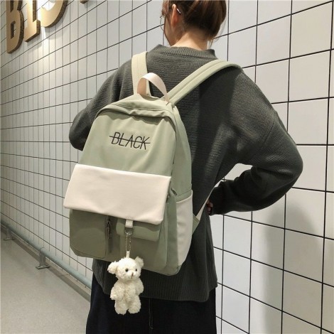 Schoolbag female Korean high school student cotton Yuansu ulzzang junior high school student color contrast backpack College Student Backpack
