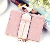 Hengsheng women's wallet wallet short wallet small frosted women's three fold Wallet women elegant Wallet