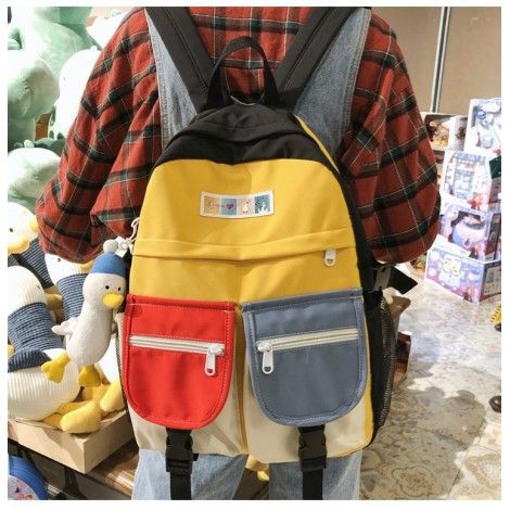 College style, literature and art, color matching, original residence student's schoolbag, Korean version, leisure, all-around, schoolbag, backpack for college and middle school students