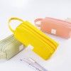 2538 creative, simple, fresh and large capacity pen bag, double-layer canvas, multi-functional solid color pencil case, student stationery bag