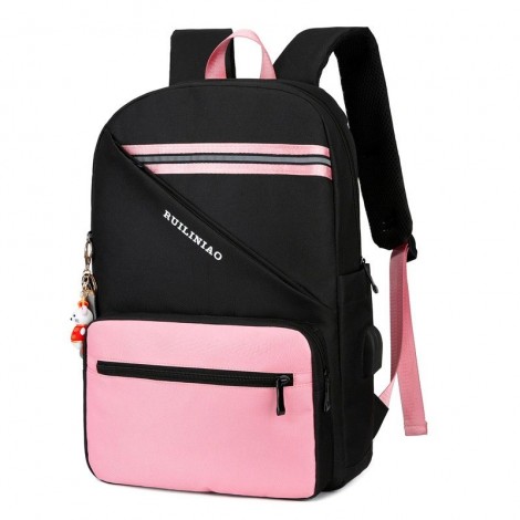 New cross border foreign trade Korean leisure backpack USB charging backpack junior high school students Backpack Travel Backpack
