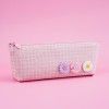 Elegant small daisy canvas large capacity pen bag creative simple multi-functional pure color small fresh pencil box stationery box