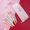 Elegant small daisy canvas large capacity pen bag creative simple multi-functional pure color small fresh pencil box stationery box