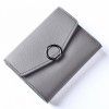Women's purse short fashion candy color soft leather wallet ring zipper buckle multi-function three fold zero wallet