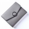 Women's purse short fashion candy color soft leather wallet ring zipper buckle multi-function three fold zero wallet