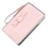 Hengsheng factory wholesale new ladies lychee pattern wallet medium long mobile phone bag bow lunch box bag