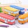 Creative multi-function bus large capacity canvas pencil bag Japanese and Korean middle school students simple pencil box stationery