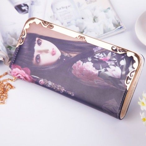 Hengsheng new women's wallet summer fashion Korean version long zipper beauty girl handbag factory direct sales