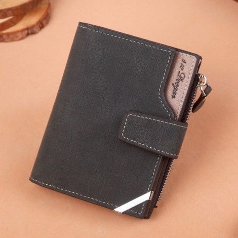 Hengsheng new men's short wallet fashionable retro style multi-functional large capacity frosted soft wallet factory direct sales