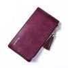 Factory direct selling women's wallet long European and American retro fashion multi card zipper matte leather bag mobile bag