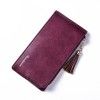 Factory direct selling women's wallet long European and American retro fashion multi card zipper matte leather bag mobile bag