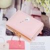 Hengsheng women's wallet wallet short wallet small frosted women's three fold Wallet women's candy Leather Wallet