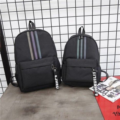 Cross border new fashion leisure backpack Student Backpack Travel Backpack reflective strip backpack manufacturer wholesale customization
