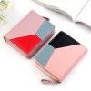 New short wallet women's Patchwork Leather Wallet lychee pattern short wallet multi-functional zipper bag
