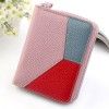 New short wallet women's Patchwork Leather Wallet lychee pattern short wallet multi-functional zipper bag
