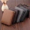 Men's wallet short retro frosted card bag wallet dollar clip men's multi-functional zipper bag factory direct sales