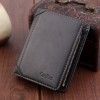 Men's wallet short retro frosted card bag wallet dollar clip men's multi-functional zipper bag factory direct sales