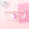 2346 girl's heart three dimensional cartoon transparent pencil bag simple girl student's pencil bag PVC large capacity pencil bag