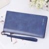 Hengsheng women's Long Wallet button mobile phone bag multi color hand bag frosted leather ultra thin retro Wallet