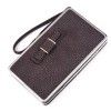 Hengsheng factory wholesale new ladies lychee pattern wallet medium long mobile phone bag bow lunch box bag