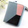 New short wallet women's Patchwork Leather Wallet lychee pattern short wallet multi-functional zipper bag
