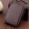 Men's wallet short retro frosted card bag wallet dollar clip men's multi-functional zipper bag factory direct sales