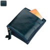 Crazy Horse Leather Men's wallet RFID anti-theft brush leather short men's ticket wallet wallet double zipper zero wallet 