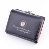 Simple women's Mini Wallet fashion retro flower short zero wallet female student three fold Wallet 