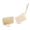 Amazon's popular straw zero wallet women's medium and long simple handbag foreign trade portable mobile phone bag women's bag 