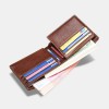 Amazon popular RFID men's short wallet ultra thin Student Wallet Leather youth men's bag horizontal zero wallet