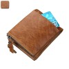 Crazy Horse Leather Men's wallet RFID anti-theft brush leather short men's ticket wallet wallet double zipper zero wallet 