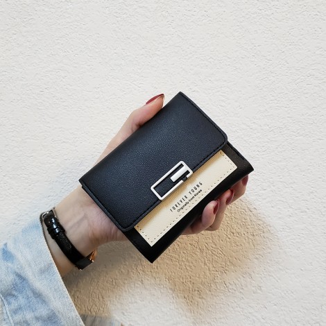 Ins new Korean small wallet women's short folding simple fashion women's card bag Mini zero wallet 30% off 