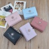 Simple women's Mini Wallet fashion retro flower short zero wallet female student three fold Wallet 