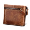 Wallet short men's wallet Amazon hot selling new crazy horse leather anti-theft brush RFID Genuine Leather Men's wallet
